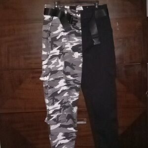 💎NWT V.I.P. Size 11/30 Two Toned Army Cargo Pants w Belt Joggers